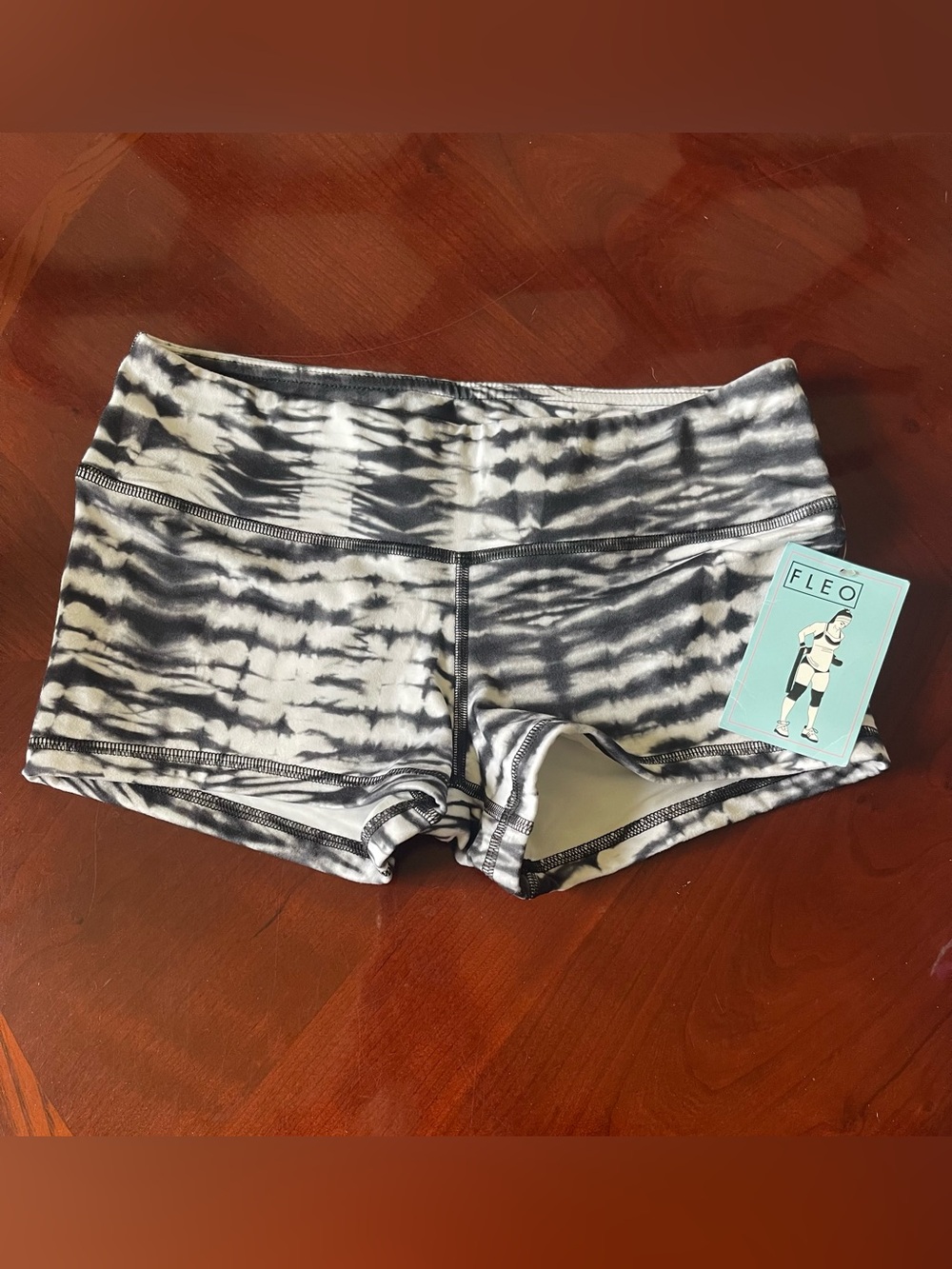 Fleo Black & White Tie-Dye Shorts